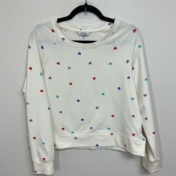 Wildfox Heart Sweatshirt Cream Medium - Picture 5 of 8